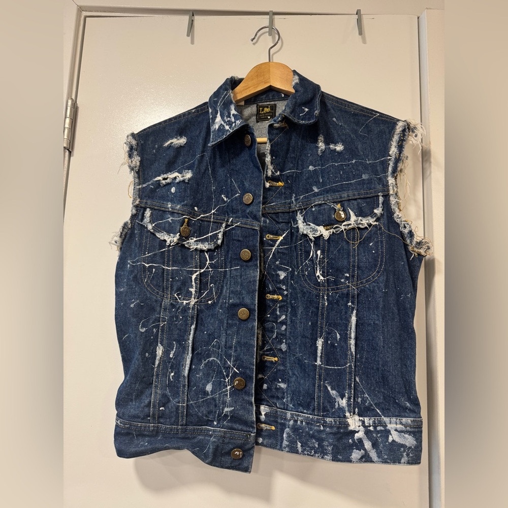 Lee Blue Paint-Splattered Denim Jacket